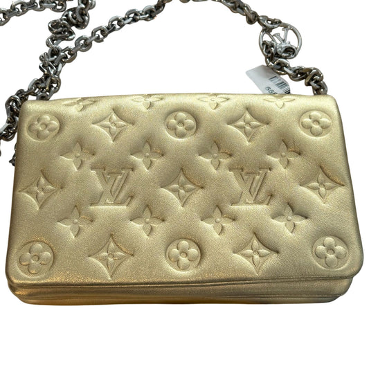 Authentic Pre-Loved Louis Vuitton Gold Coussin BB Leather Chain Wallet / Mini Bag